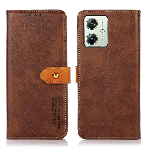 Coque Portefeuille Livre Cuir Etui Clapet N07P pour Motorola Moto G54 5G Marron