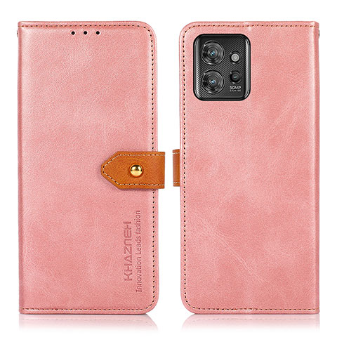 Coque Portefeuille Livre Cuir Etui Clapet N07P pour Motorola ThinkPhone 5G Rose