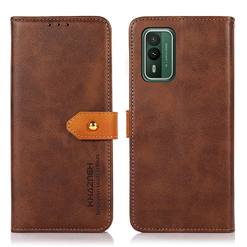 Coque Portefeuille Livre Cuir Etui Clapet N07P pour Nokia XR21 Marron