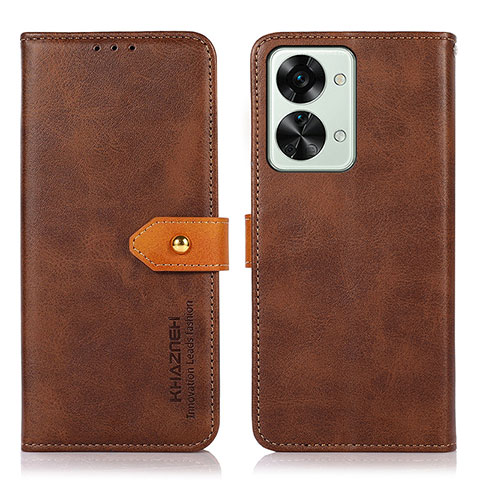 Coque Portefeuille Livre Cuir Etui Clapet N07P pour OnePlus Nord 2T 5G Marron