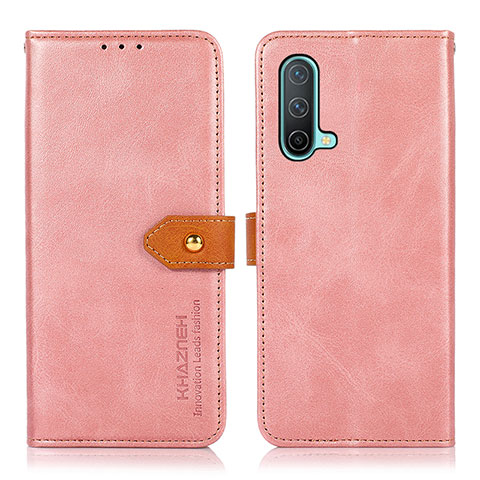 Coque Portefeuille Livre Cuir Etui Clapet N07P pour OnePlus Nord CE 5G Rose