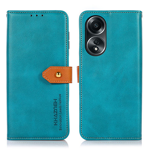 Coque Portefeuille Livre Cuir Etui Clapet N07P pour Oppo A18 Cyan