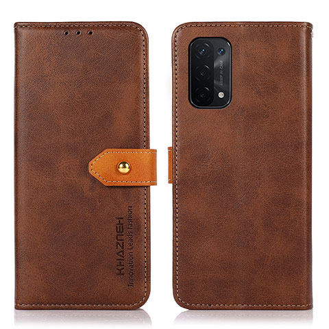 Coque Portefeuille Livre Cuir Etui Clapet N07P pour Oppo A54 5G Marron