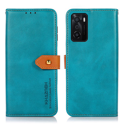 Coque Portefeuille Livre Cuir Etui Clapet N07P pour Oppo A55S 5G Cyan