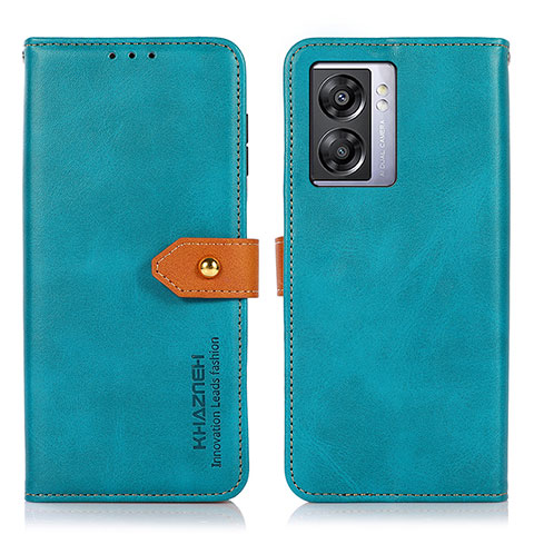 Coque Portefeuille Livre Cuir Etui Clapet N07P pour Oppo A57 5G Cyan