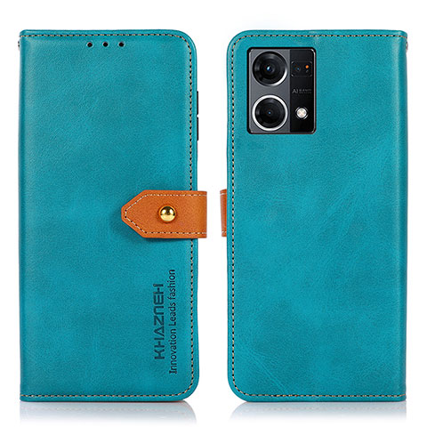 Coque Portefeuille Livre Cuir Etui Clapet N07P pour Oppo F21 Pro 4G Cyan