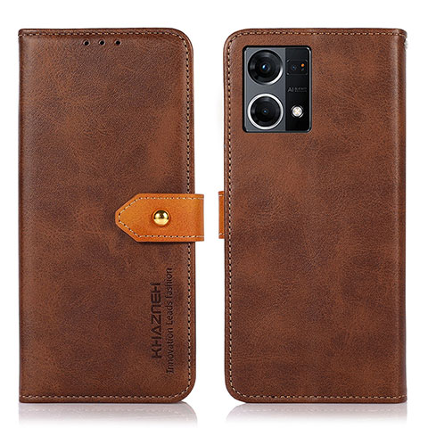 Coque Portefeuille Livre Cuir Etui Clapet N07P pour Oppo F21s Pro 4G Marron