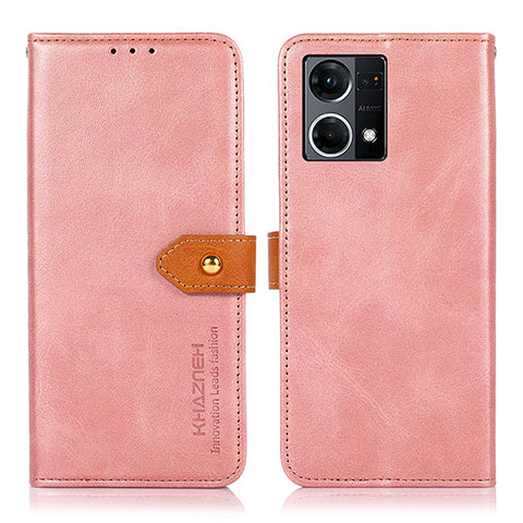 Coque Portefeuille Livre Cuir Etui Clapet N07P pour Oppo F21s Pro 4G Rose