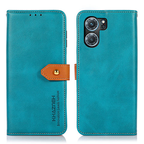 Coque Portefeuille Livre Cuir Etui Clapet N07P pour Oppo K10 5G Cyan