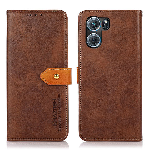 Coque Portefeuille Livre Cuir Etui Clapet N07P pour Oppo K10 5G Marron