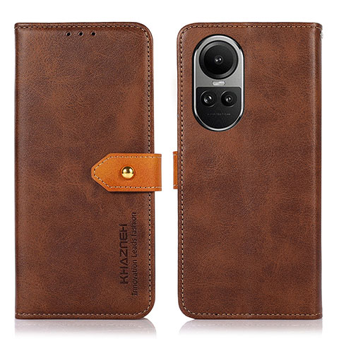 Coque Portefeuille Livre Cuir Etui Clapet N07P pour Oppo Reno10 5G Marron