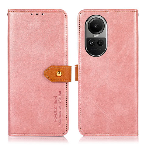 Coque Portefeuille Livre Cuir Etui Clapet N07P pour Oppo Reno10 5G Rose