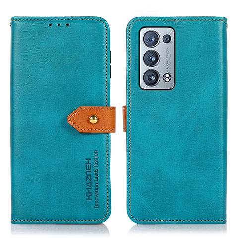 Coque Portefeuille Livre Cuir Etui Clapet N07P pour Oppo Reno6 Pro 5G Cyan