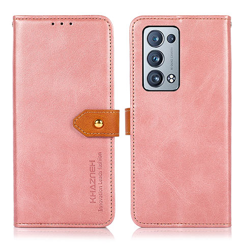 Coque Portefeuille Livre Cuir Etui Clapet N07P pour Oppo Reno6 Pro 5G Rose