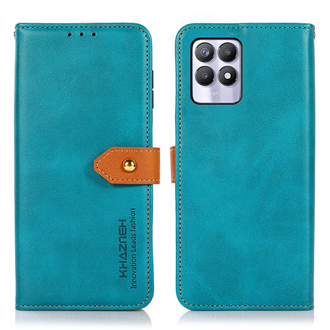 Coque Portefeuille Livre Cuir Etui Clapet N07P pour Realme Narzo 50 4G Cyan