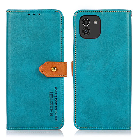 Coque Portefeuille Livre Cuir Etui Clapet N07P pour Samsung Galaxy A03 Cyan