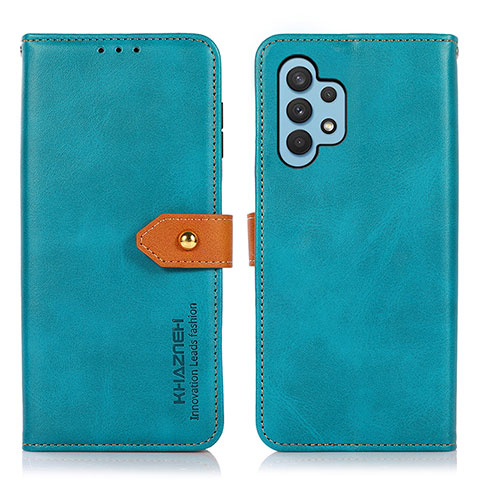 Coque Portefeuille Livre Cuir Etui Clapet N07P pour Samsung Galaxy A32 4G Cyan