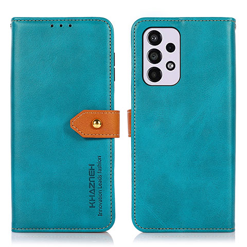 Coque Portefeuille Livre Cuir Etui Clapet N07P pour Samsung Galaxy A33 5G Cyan