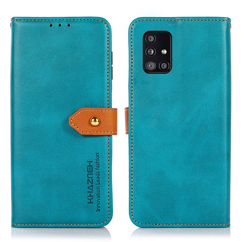 Coque Portefeuille Livre Cuir Etui Clapet N07P pour Samsung Galaxy A51 4G Cyan