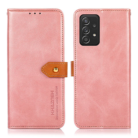 Coque Portefeuille Livre Cuir Etui Clapet N07P pour Samsung Galaxy A52s 5G Rose