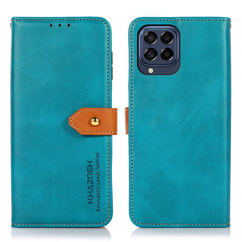 Coque Portefeuille Livre Cuir Etui Clapet N07P pour Samsung Galaxy M53 5G Cyan