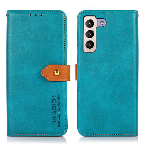 Coque Portefeuille Livre Cuir Etui Clapet N07P pour Samsung Galaxy S21 Plus 5G Cyan