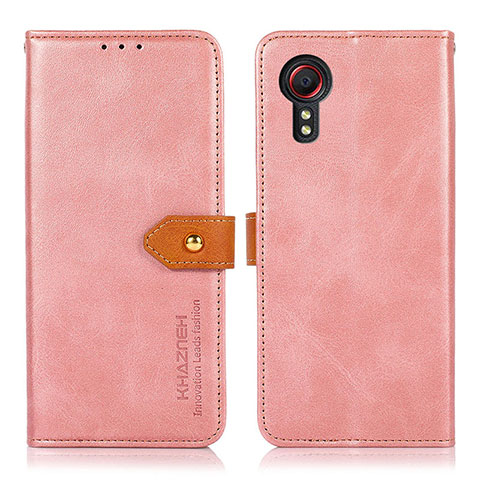 Coque Portefeuille Livre Cuir Etui Clapet N07P pour Samsung Galaxy XCover 5 SM-G525F Rose