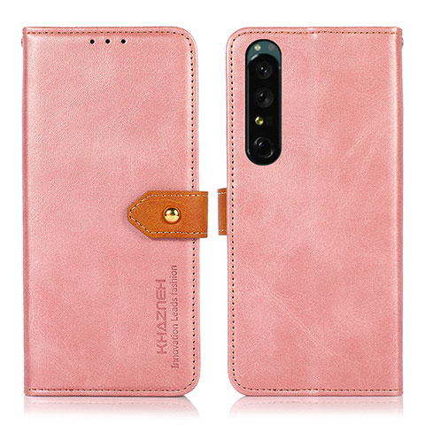 Coque Portefeuille Livre Cuir Etui Clapet N07P pour Sony Xperia 1 III Rose