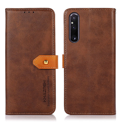 Coque Portefeuille Livre Cuir Etui Clapet N07P pour Sony Xperia 1 V Marron