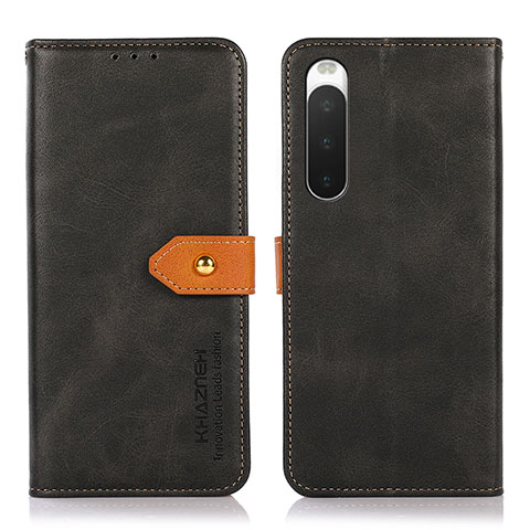 Coque Portefeuille Livre Cuir Etui Clapet N07P pour Sony Xperia 10 IV Noir