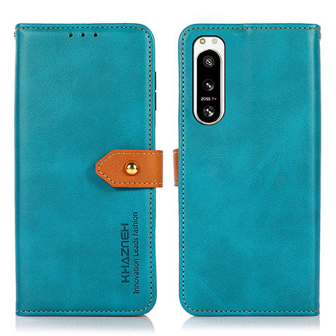 Coque Portefeuille Livre Cuir Etui Clapet N07P pour Sony Xperia 5 IV Cyan