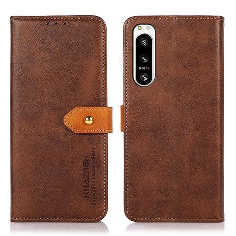 Coque Portefeuille Livre Cuir Etui Clapet N07P pour Sony Xperia 5 IV Marron