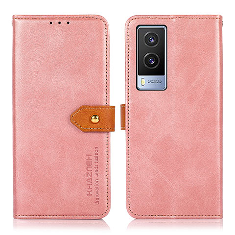 Coque Portefeuille Livre Cuir Etui Clapet N07P pour Vivo V21e 5G Rose