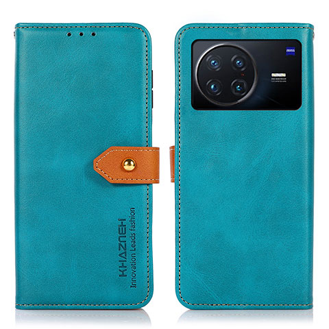 Coque Portefeuille Livre Cuir Etui Clapet N07P pour Vivo X Note Cyan