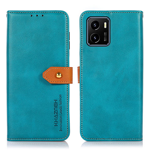 Coque Portefeuille Livre Cuir Etui Clapet N07P pour Vivo Y15A Cyan