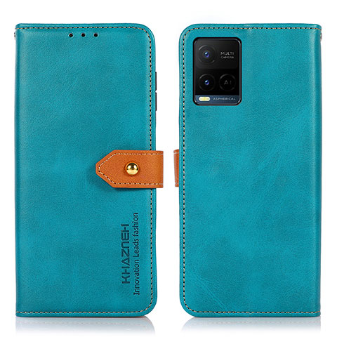 Coque Portefeuille Livre Cuir Etui Clapet N07P pour Vivo Y21 Cyan