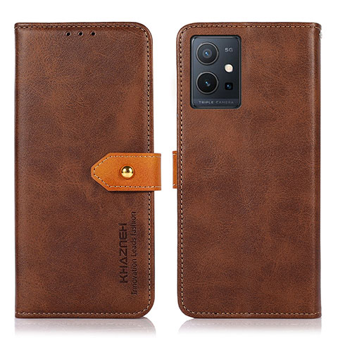 Coque Portefeuille Livre Cuir Etui Clapet N07P pour Vivo Y33e 5G Marron