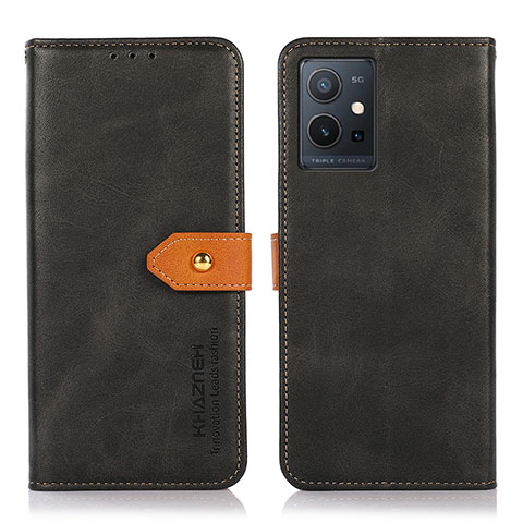 Coque Portefeuille Livre Cuir Etui Clapet N07P pour Vivo Y55s 5G Noir