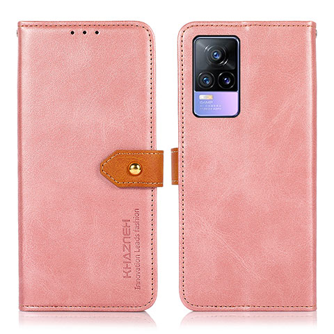 Coque Portefeuille Livre Cuir Etui Clapet N07P pour Vivo Y73 (2021) Rose