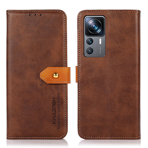 Coque Portefeuille Livre Cuir Etui Clapet N07P pour Xiaomi Mi 12T 5G Marron