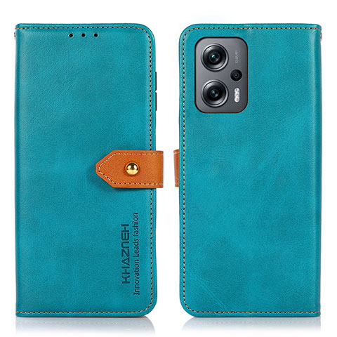 Coque Portefeuille Livre Cuir Etui Clapet N07P pour Xiaomi Poco X4 GT 5G Cyan