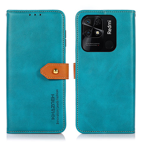 Coque Portefeuille Livre Cuir Etui Clapet N07P pour Xiaomi Redmi 10 India Cyan