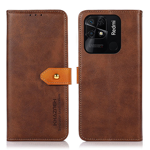 Coque Portefeuille Livre Cuir Etui Clapet N07P pour Xiaomi Redmi 10 Power Marron