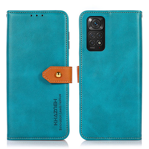 Coque Portefeuille Livre Cuir Etui Clapet N07P pour Xiaomi Redmi Note 11 4G (2022) Cyan