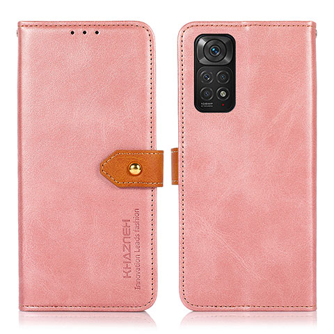 Coque Portefeuille Livre Cuir Etui Clapet N07P pour Xiaomi Redmi Note 11 4G (2022) Rose