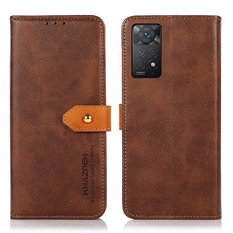 Coque Portefeuille Livre Cuir Etui Clapet N07P pour Xiaomi Redmi Note 11 Pro 4G Marron