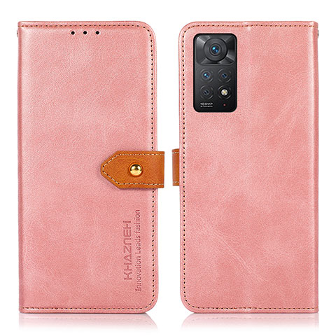 Coque Portefeuille Livre Cuir Etui Clapet N07P pour Xiaomi Redmi Note 11 Pro 4G Rose