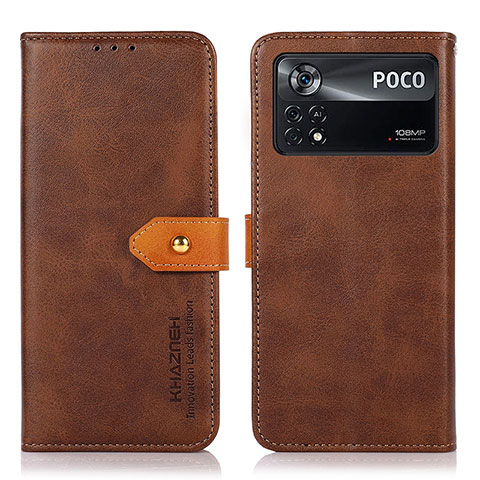 Coque Portefeuille Livre Cuir Etui Clapet N07P pour Xiaomi Redmi Note 11E Pro 5G Marron