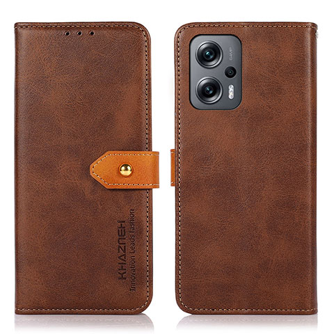 Coque Portefeuille Livre Cuir Etui Clapet N07P pour Xiaomi Redmi Note 12 Turbo 5G Marron