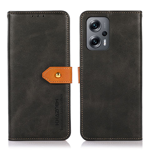 Coque Portefeuille Livre Cuir Etui Clapet N07P pour Xiaomi Redmi Note 12T Pro 5G Noir